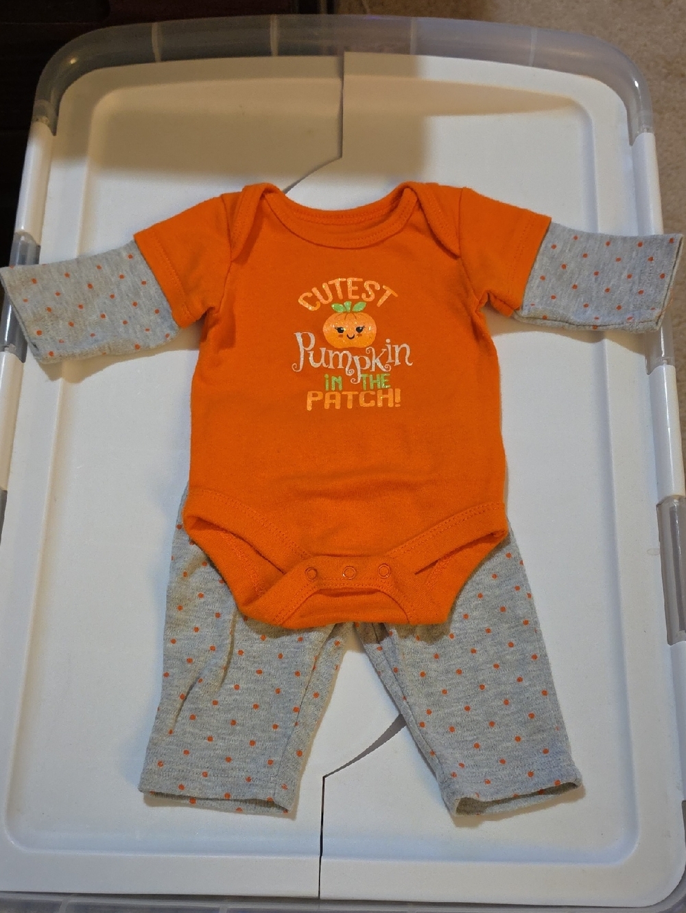 Cutest Pumpkin In The Patch! Bodysuit and Polka Dot Pants Newborn
